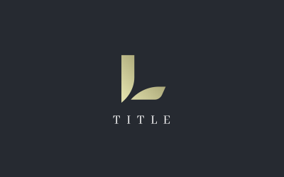 Elegante logo minimale a forma di lettera L Golden Elemental