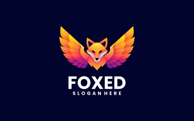 Fox Gradient Kolorowe Logo Szablon