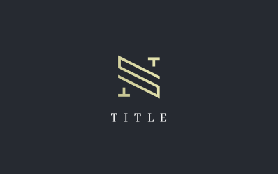 Logo en forme de lettres dorées minimales élémentaires N élégantes