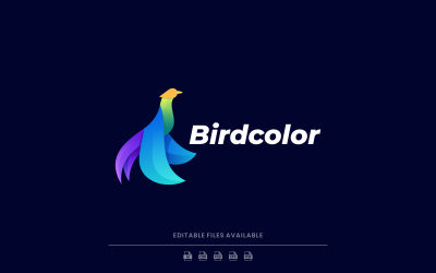 Logotipo gradiente de cor Phoenix Bird