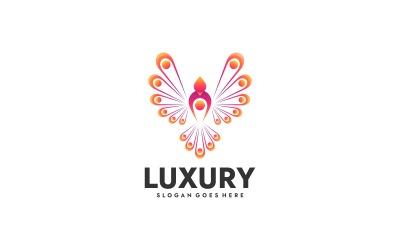 Luxuriöses Logo mit Pfauenverlauf