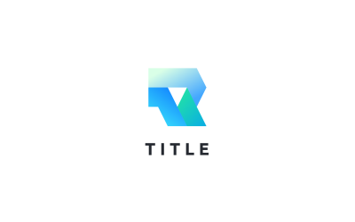 Modern Minimal Elemental R Gölge Mavi Teknoloji Logosu