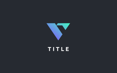 Modern Minimal Elemental V Gölge Teknik Monogram Logosu