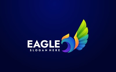 Natuur Eagle Gradiënt Kleurrijke Logo Stijl