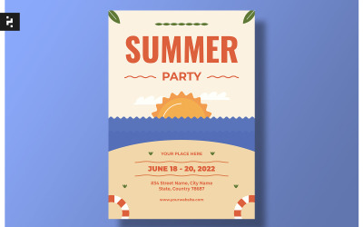 Beach Summer Party Flyer Set