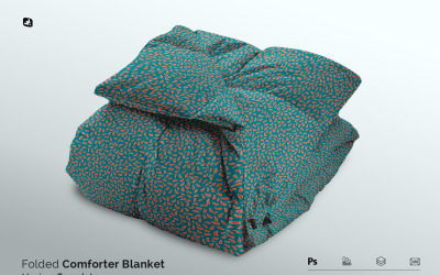 Folded Comforter Blanket Mockup