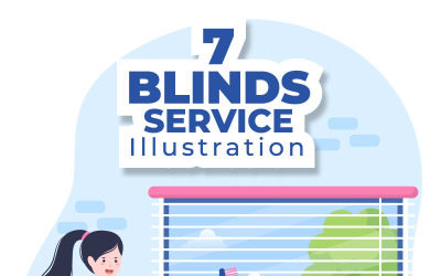 7 Illustrazione di servizio di mini ciechi