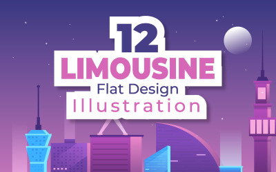 12 Ilustração de design de carro de limusine