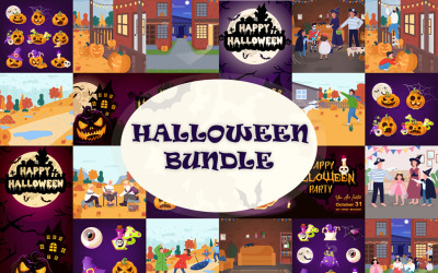 Pacchetto di illustrazioni di Halloween