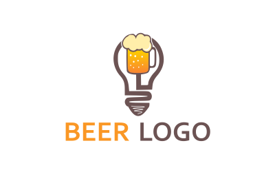 Plantilla de logotipo de diseño personalizado de bar de cerveza
