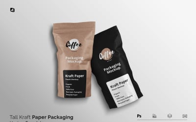 Tall Kraft Paper Packaging Mockup