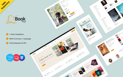 Bokhandel - Bokstall, e-bok, berättelse, serier och Opencart Responsive Theme för bokhandel
