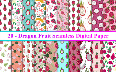 Dragon Fruit Naadloos Digitaal Papier, Dragon Fruit Achtergrond