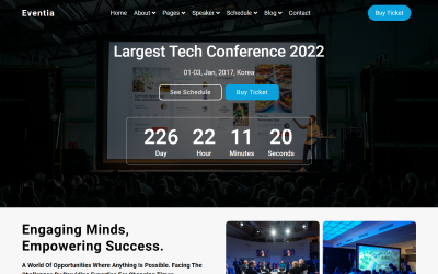 Eventia - HTML5-websitesjabloon voor evenementen en conferenties met meerdere pagina&amp;#39;s