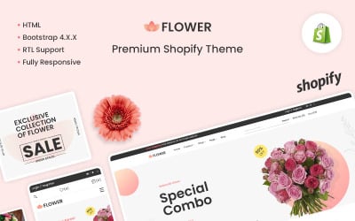 Kwiat - Kwiat i prezent walentynkowy Premium Motyw Shopify