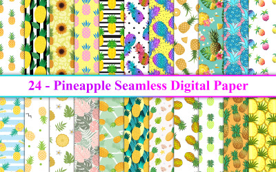 Pineapple Seamless Digital Paper Background