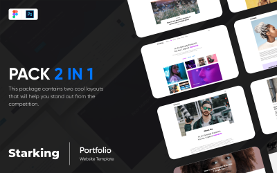 Starking kreatív ügynökség és portfóliósablon Figma Photoshop