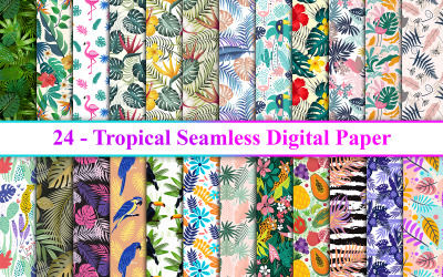Tropisch naadloos digitaal papier, tropische achtergrond