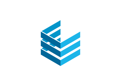 Çizgiler Küp Vektör Logo Şablonu