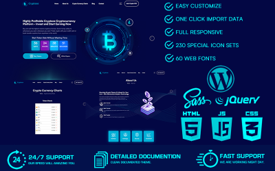 Cryptoce - Криптовалюта и биткойн WordPress тема