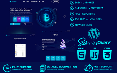 Cryptoce - Tema WordPress de criptomoeda e Bitcoin