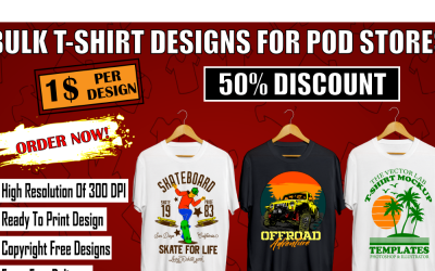 Designs de camisetas para Pod, Teespring e Amazon