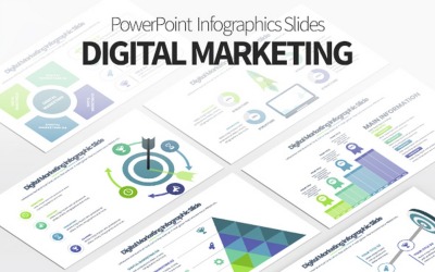 Digital marknadsföring - PowerPoint-mallar Infographics-bilder