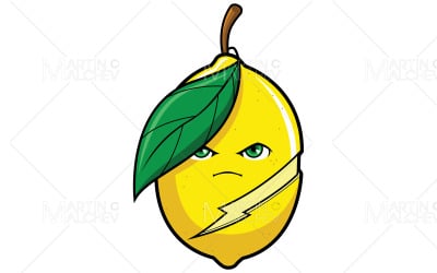 Ilustração vetorial de mascote de super-herói de limão