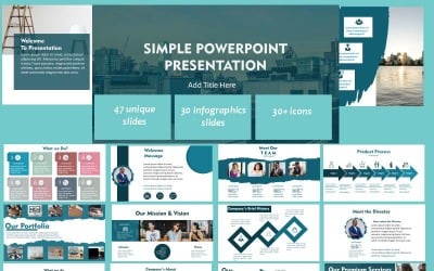 Minimalistyczna prezentacja PowerPoint, Pitch Deck, prosty szablon PowerPoint