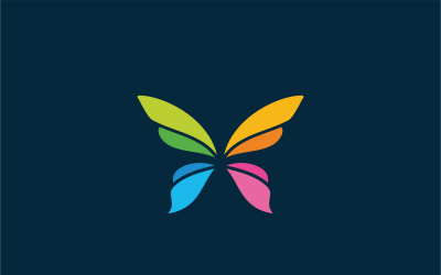 Modèle de logo de couleurs de papillon