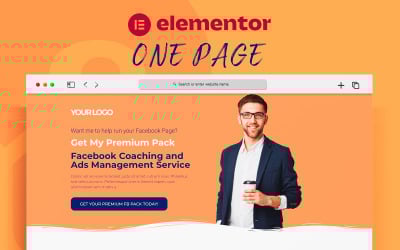 Modèle de page de destination d'élément de service de coaching et de gestion des publicités Facebook