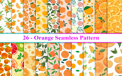 Orange Seamless Pattern, Orange Background