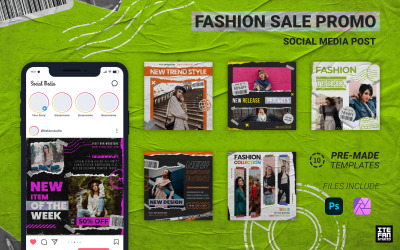 Promoción de venta de moda Publicación en redes sociales