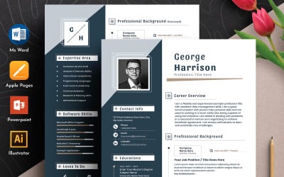Creative Editable Resume Cv Template With MS Word Apple Pages Format