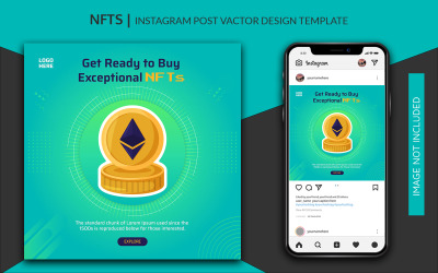 Design de postagem de mídia social NFTs | Facebook | Modelo de design de vetor de postagem do Instagram