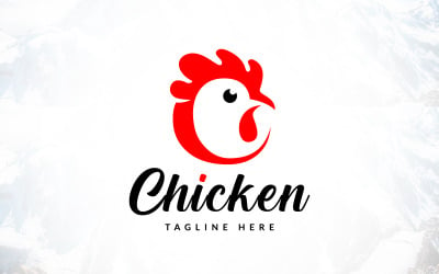 Diseño de logotipo de pollo con letra C