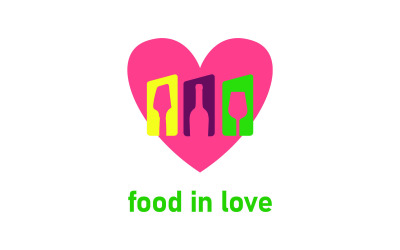 Food In Love Logo template