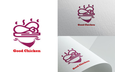 Buon pollo modello logo disegno vettoriale grafica moderna illustrazione aziendale nero creativo