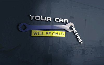 Logo voor auto-onderdelenreparatie Klaar voor gebruik