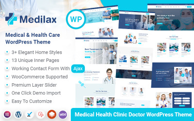 Medilax - Tıbbi Hizmet Sağlık Kliniği Doktoru WordPress Teması