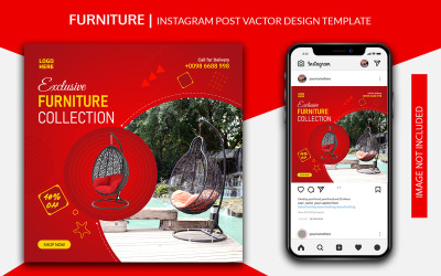 Modelo de design de postagem de mídia social de móveis | Instagram | Facebook