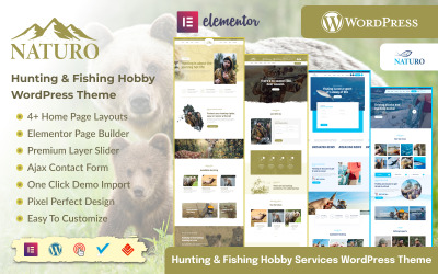 Naturo - Tema de WordPress para tienda de pasatiempos al aire libre de caza y pesca