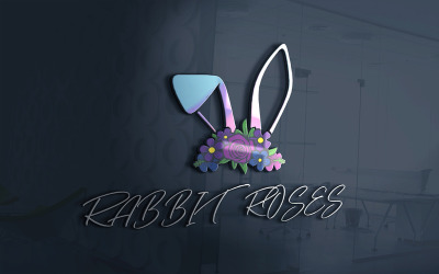 Rabbit Roses Logo Template Can Be Used Everywhere Related to Roses