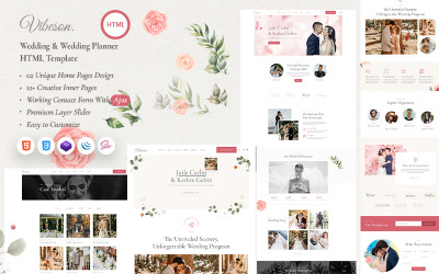Vibeson - 优雅的婚礼策划师活动摄影 HTML 模板