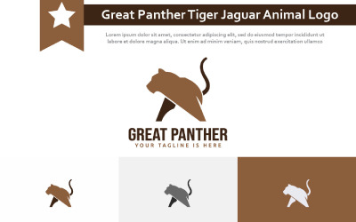 Grande Pantera Tigre Jaguar Selva Animal Logotipo Animal