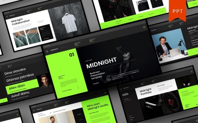 Medianoche - Plantilla de PowerPoint de negocios