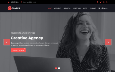 Sombra - Siyah ve Renkli Çok Amaçlı Joomla Şablonu