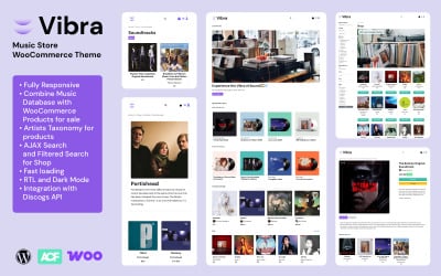 VIBRA - Hudební obchod WooCommerce téma
