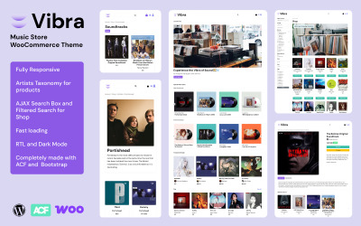 VIBRA - Zeneáruház WooCommerce téma