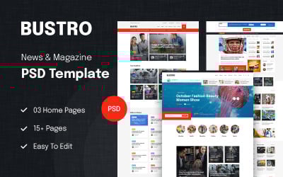 Bustro - Plantilla PSD para noticias y revistas
